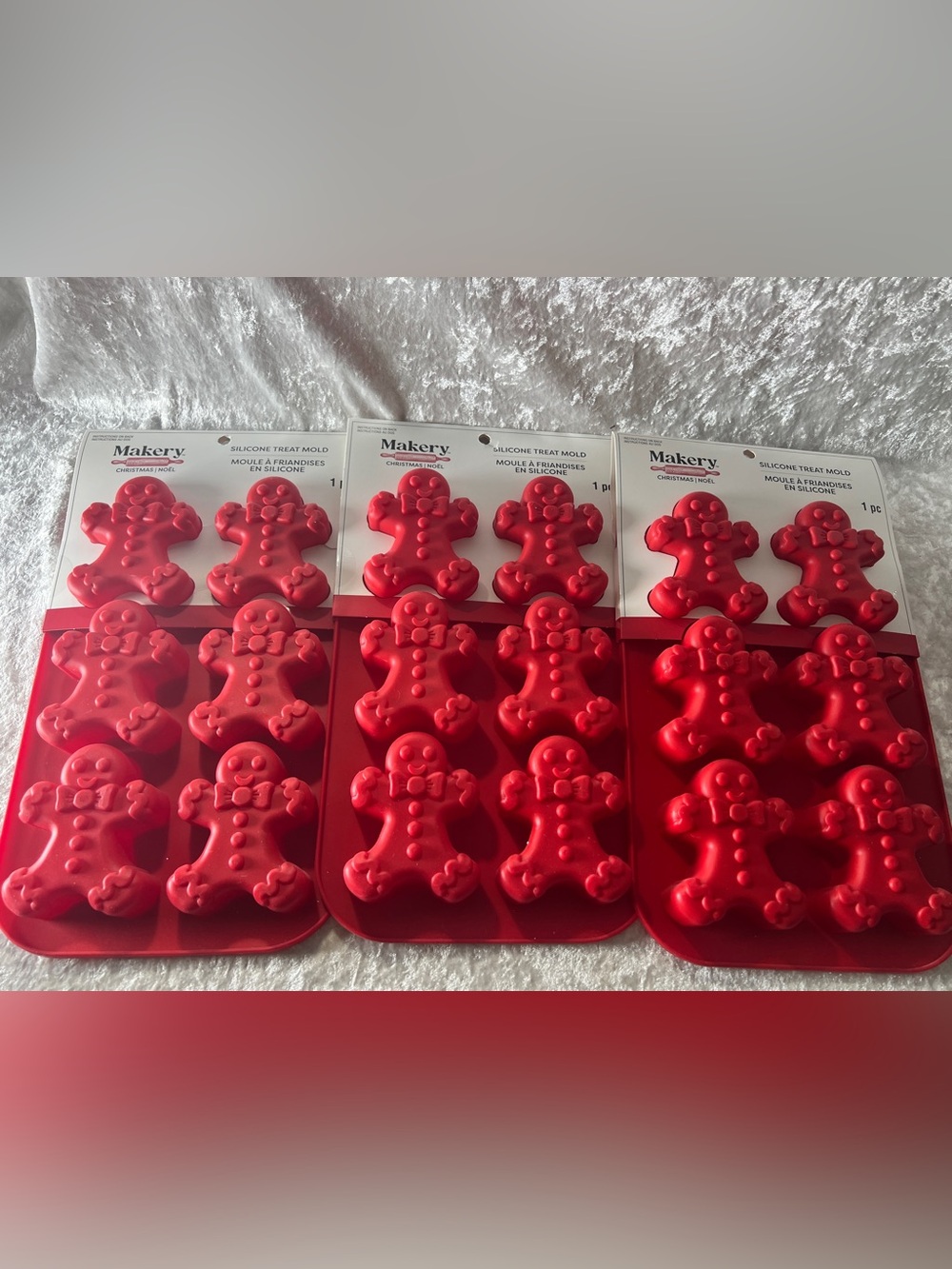 Red Gingerbread Silicone Holiday Mold Set